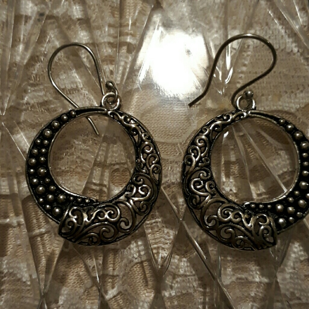 STERLING SILVER OPENWORK EARRINGS